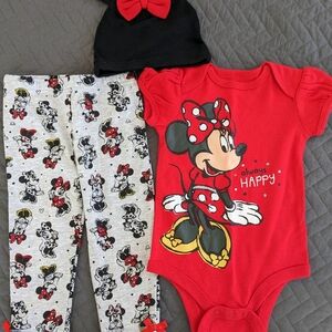 3/$20 NWOT Disney Minnie Mouse Baby Girls 4 Piece Outfit Set
